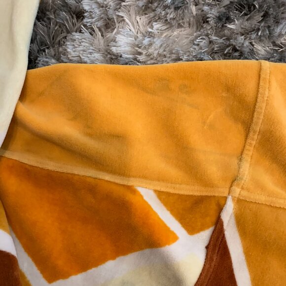 Vintage POPOLO Orange, Brown and White checkered Zip up sweater. Size XL - Picture 9 of 9